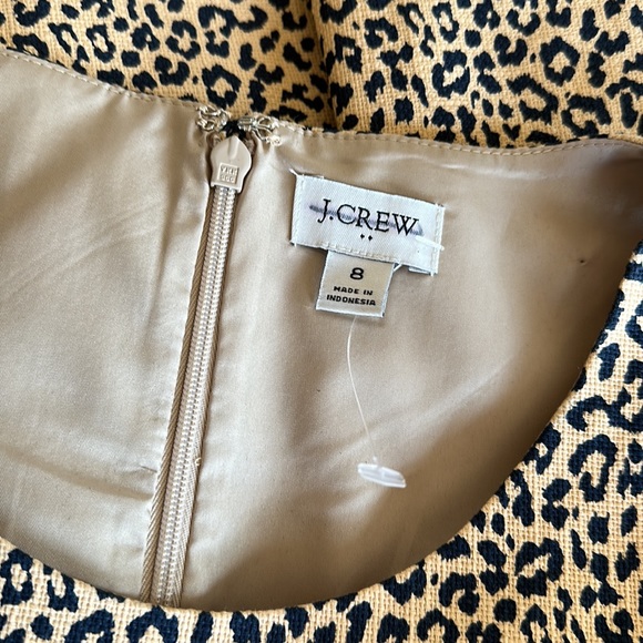 NWOT J.Crew Leopard/Animal Print Sheath Dress 100% Cotton - Picture 6 of 7